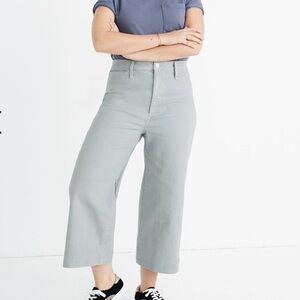Madewell Emmett Wide Leg Cropped Pant Sz 34 Slate Blue